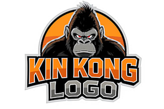 design a fierce king kong gorilla logo with strong branding