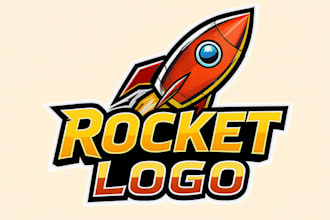 create a futuristic rocket logo for your business
