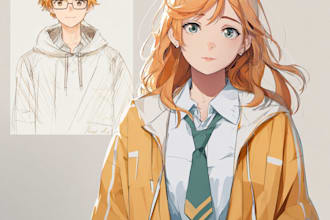 paint a character design in anime style