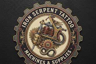 design a bold and professional tattoo machine logo for your brand