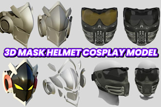 sculpt 3d cosplay mask helmet, printable 3d mask, 3d helmet, 3d armor cosplay