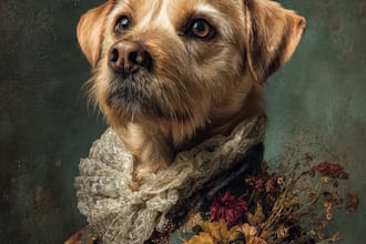 draw a cartoony custom pet portrait