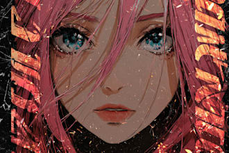 create album cover art lofi style cartoon o anime for you
