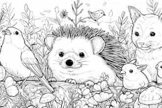 draw cute line art illustration for bold easy coloring book