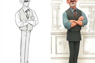 make a fabulous disney cartoon portrait