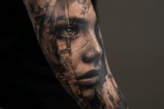 create a tattoo design of tattoo sleeve