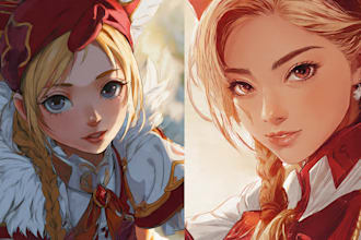 draw anime character art illustration commissions