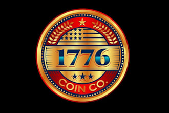 design vintage colonial patriotic coin company logo