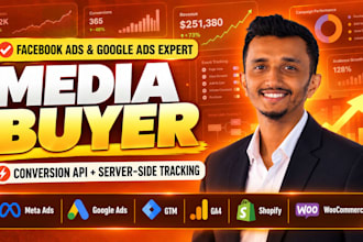 be your media buyer for facebook ads, instagram ads, meta ads and google ads