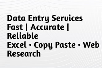 data entry, copy paste and web research services