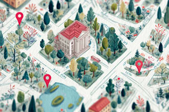 draw a custom illustrated map of any country, city or place