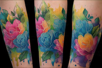 be your watercolor tattoo artist and designer