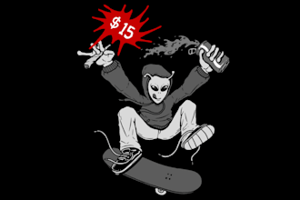 design a cartoon character for brand clothing and poster