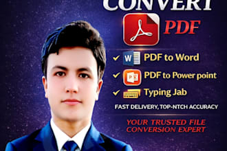 convert PDF to word and powerpoint and provide typing services