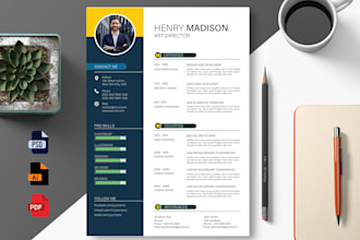 design a professional modern resume CV and cover letter