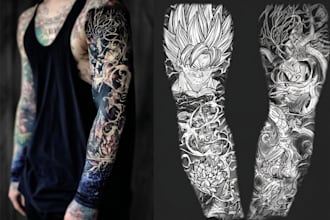 design a custom full tattoo sleeve in my style