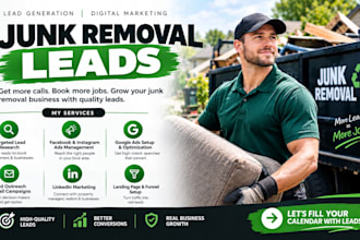 junk removal lead hauling facebook ads cleaning logo lawn care junk removal lead