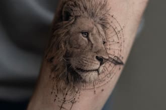 create unique custom tattoo design for you, sleeve tattoo