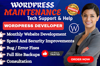 do website maintenance fix wordpress issues fix wordpress bug redesign wordpress