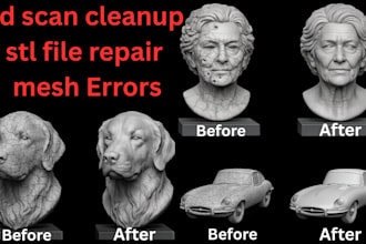fix mesh repair, 3d scan cleanup, stl file repair, 3d model, 3mf for 3d printing