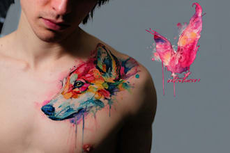 be your watercolor tattoo artist and designer