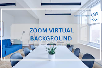 design realistic zoom virtual background  with your logo
