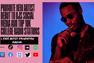 promote new artist debut to djs social media and top 10k college radio stations