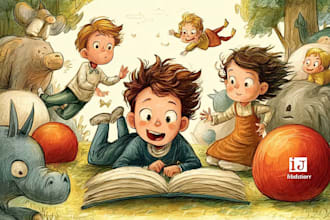 draw a childrens book illustration series with magical art