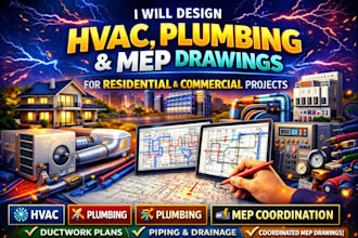 design hvac plumbing and mep drawings for residential and commercial projects