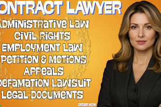 be your lawyer to draft legal contracts, agreements and legal documents