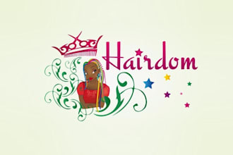 design hair dom fashion beauty logo