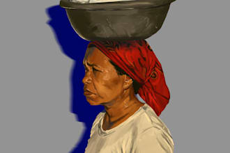 draw a professional portrait digital painting for you, noai