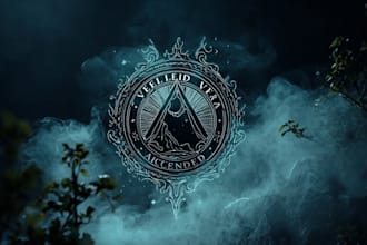 create a mysterious atmospheric logo with dark, ethereal aesthetics
