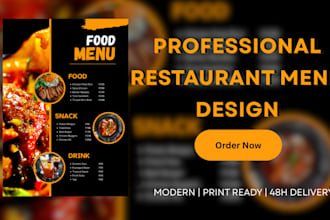 design modern restaurant food menu, flyer,  in canva