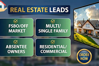 provide  fsbo absentee owners motivated sellers and cash buyers