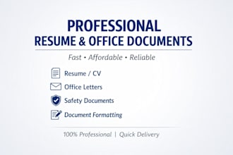 create professional resume, CV and office documents