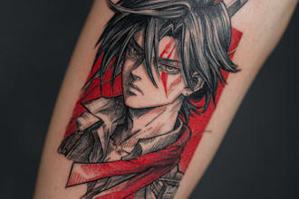 make anime tattoo design