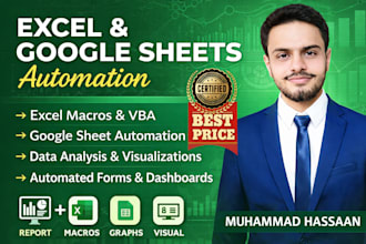 automate excel workflows with data analysis, vba macros, and dashboards