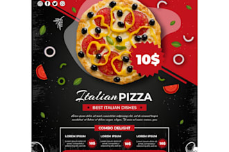 creative pizza poster design for restaurants and cafes