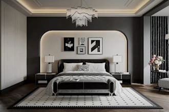 design 2d architecture cad drawing, master bedroom rendering, sketchup 3d model