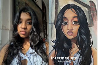 make stylised watercolor portraits