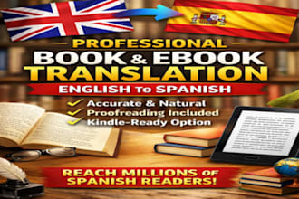 professionally translate your book, ebook or novel from english to spanish