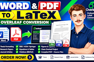 convert word or PDF to latex in overleaf for thesis and papers
