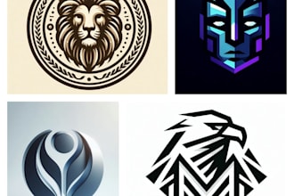 design a professional ai generated logo and thumbnails