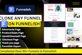 clone any funnelish funnel, advertorial page as funnelish expert