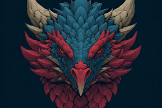 draw a beasts, monsters, fantasy logo or illustrations