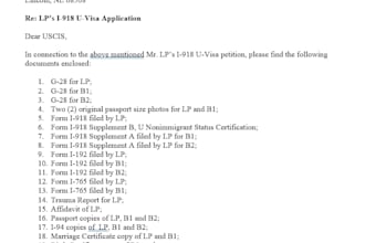 assist with u visa application and immigration court filings