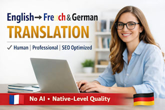 translate english to french and german and localization, SEO to optimiza