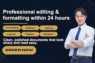 manually do microsoft word document formatting, ms word editing within 24 hours