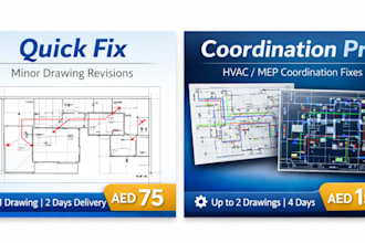 revise hvac or mep drawings and do coordination fixes in autocad